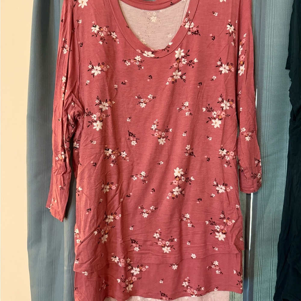 Latched Mama 3/4 Sleeve Scoop Neck Nursing Top